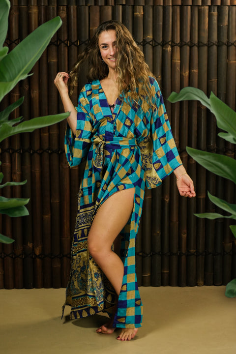 Bohemian Sustainable Fashion - Kimono Jacket and Dress 'Ruhe' - with imperfection - Uma Nomad
