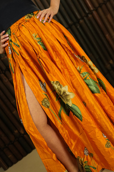 Bohemian Sustainable Fashion - Skirt 'Taonga' | Double Slit | XXS - M | with imperfections - Uma Nomad