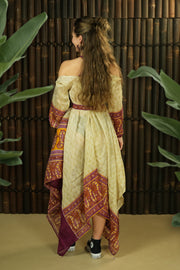 Bohemian Sustainable Fashion - Dress 'Eunoia' with Sleeves - see through - Uma Nomad