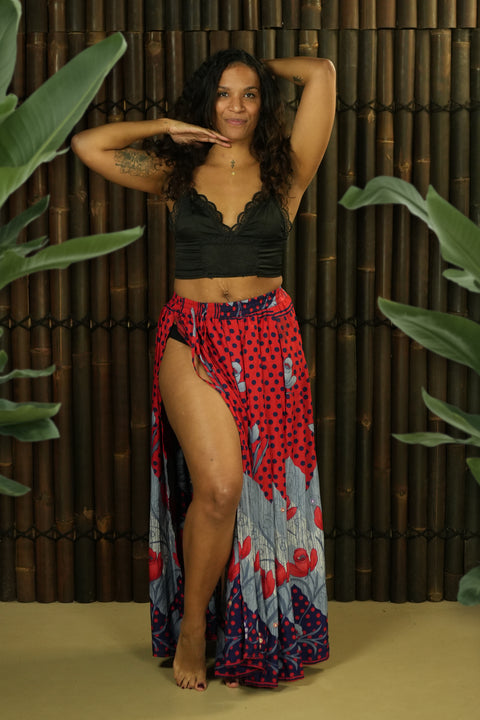 Bohemian Sustainable Fashion - Skirt 'Taonga' • Double Slit • XXS - L • with imperfection - Uma Nomad