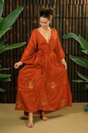 Bohemian Sustainable Fashion - Kimono Jacket and Dress 'Ruhe' - with imperfections - Uma Nomad