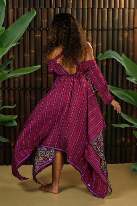 Bohemian Sustainable Fashion - Dress 'Eunoia' with Sleeves - longer - Uma Nomad