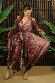 Bohemian Sustainable Fashion - Jumpsuit 'Eunoia' with Sleeves - longer - with imperfections - Uma Nomad