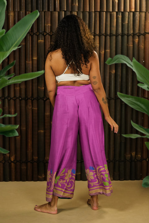 Bohemian Sustainable Fashion - Reversible Wrap Trousers 'Kaizen' Short - with imperfection - Uma Nomad