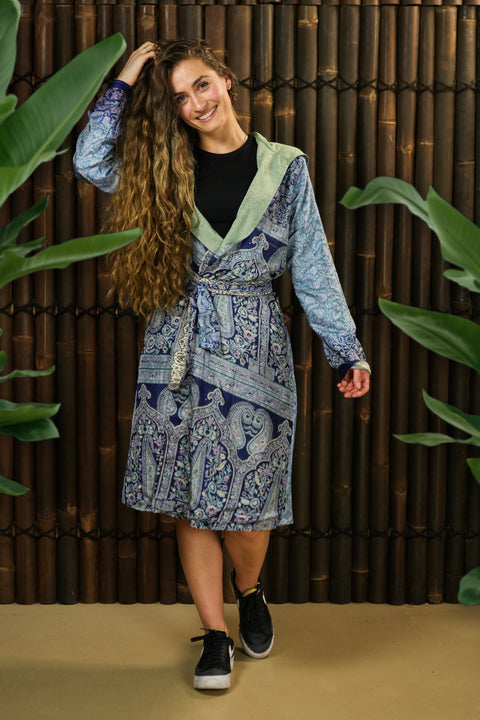 Bohemian Sustainable Fashion - Reversible Jacket ‘Isa’ • XS/S • short • with imperfection - Uma Nomad