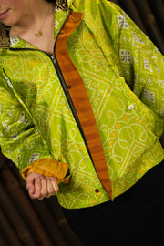 Bohemian Sustainable Fashion - Bomber Jacket 'Rame' with hood - with imperfection - Uma Nomad