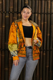 Bohemian Sustainable Fashion - Bomber Jacket 'Rame' with hood - Uma Nomad
