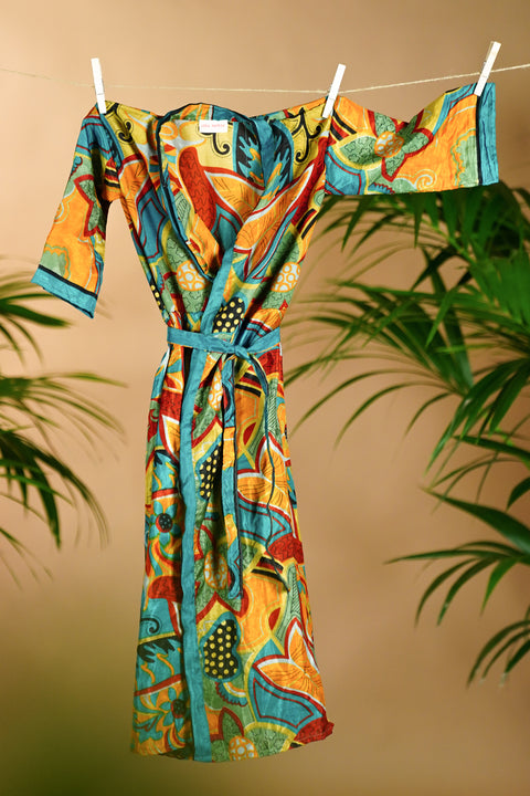Bohemian Sustainable Fashion - Little kimono 'Ukiyo' Age: 6-8 - Uma Nomad