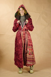 Bohemian Sustainable Fashion - Reversible Jacket ‘Isa’ • M/L • long • cotton lining - Uma Nomad