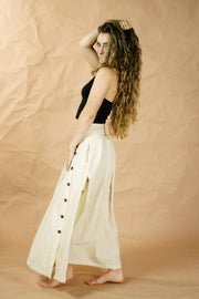 Bohemian Sustainable Fashion - Organic High-Waist Khadi Skirt 'Pagala' - Uma Nomad