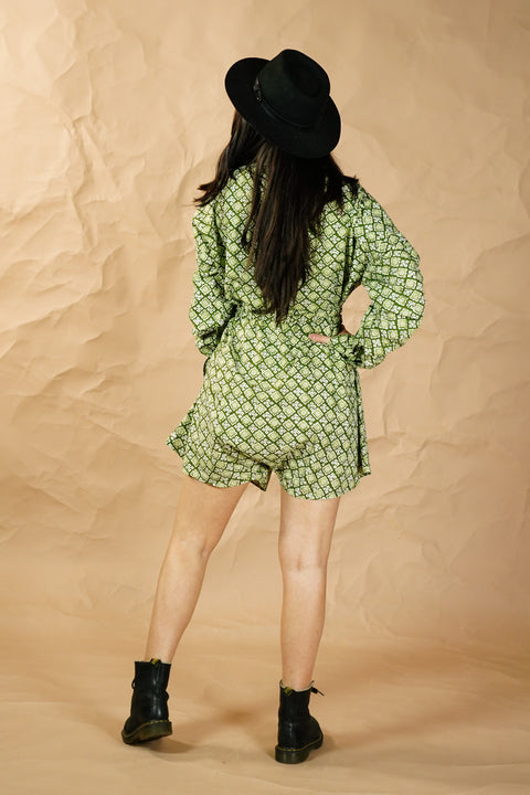 Bohemian Sustainable Fashion - Playsuit 'Samar' Block Print - Uma Nomad
