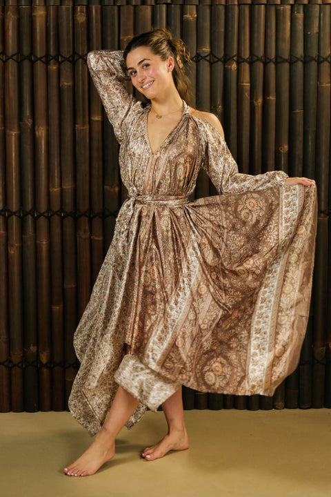 Bohemian Sustainable Fashion - Dress 'Eunoia' with Sleeves - reserved for Paulien - Uma Nomad
