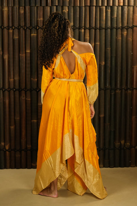 Bohemian Sustainable Fashion - Dress 'Eunoia' with Sleeves - With imperfections - Uma Nomad