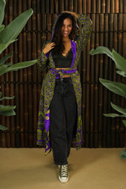 Bohemian Sustainable Fashion - Long Reversible Jacket ‘Isa’ • XXS-M - Uma Nomad