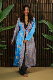 Bohemian Sustainable Fashion - Reversible Jacket ‘Isa’ • XS-S • long - Uma Nomad