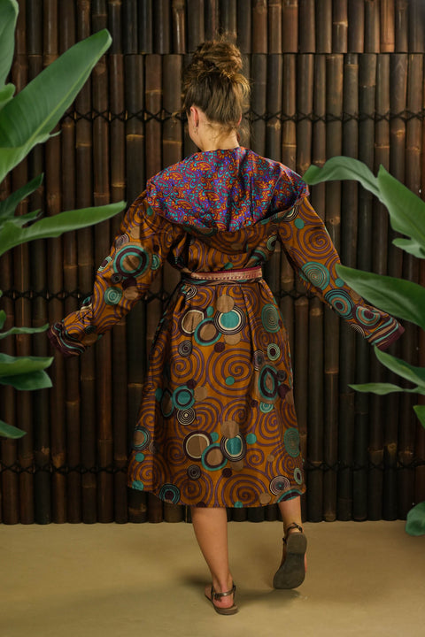 Bohemian Sustainable Fashion - Reversible Jacket ‘Isa’ • M/L • short - Uma Nomad