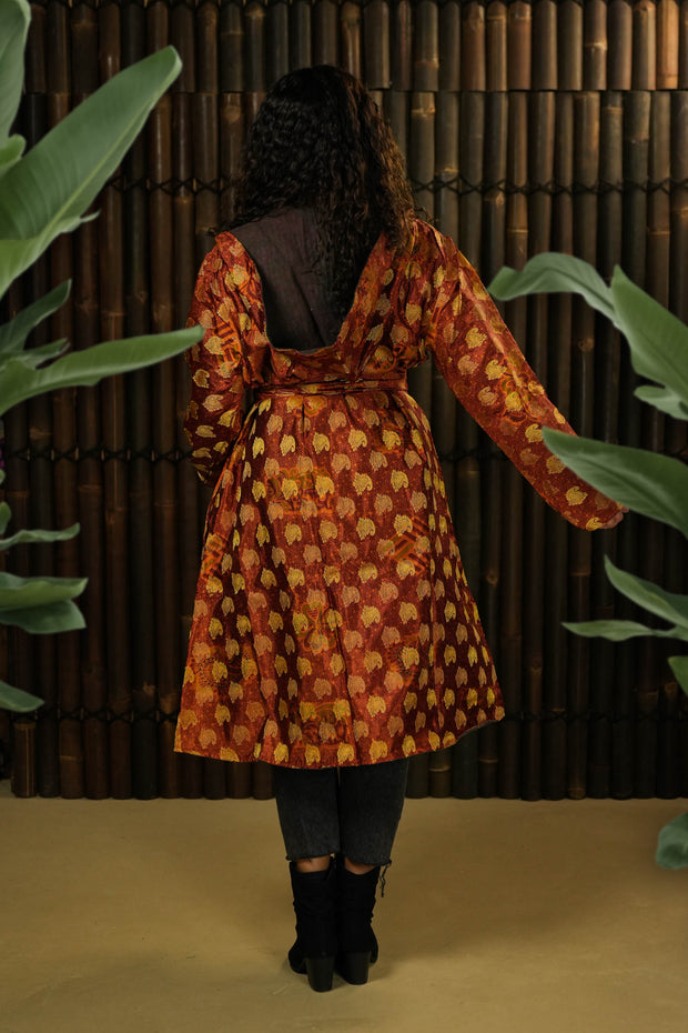 Bohemian Sustainable Fashion - Short Reversible Jacket ‘Isa’ • M-XL • Recycled Cotton Lining - Uma Nomad