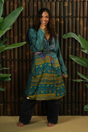 Bohemian Sustainable Fashion - Reversible Jacket ‘Isa’ • M/L • short - Uma Nomad