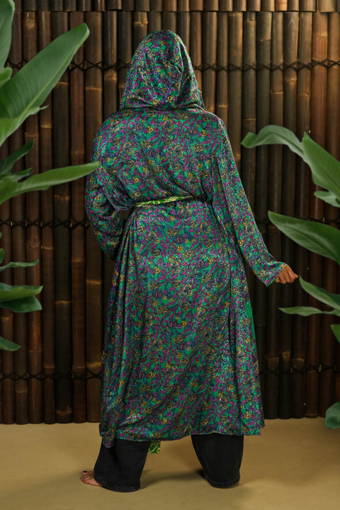 Bohemian Sustainable Fashion - Reversible Jacket ‘Isa’ • M/L • long - Uma Nomad