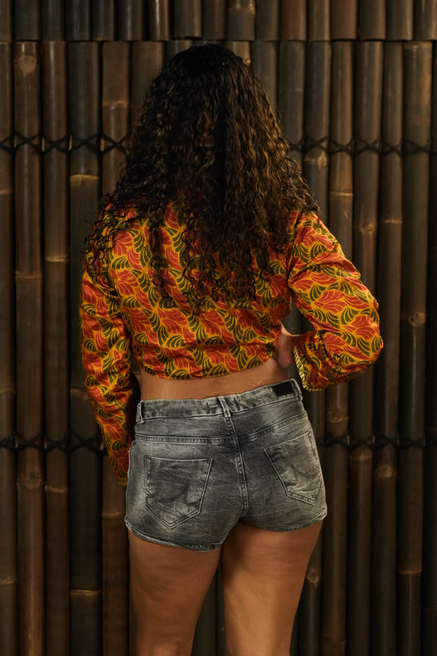 Bohemian Sustainable Fashion - Cropped Jacket 'Yugen' | XS-S - with imperfections - Uma Nomad