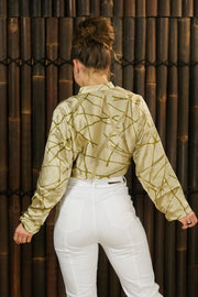 Bohemian Sustainable Fashion - Cropped Jacket 'Yugen' | M-L | with imperfection - Uma Nomad