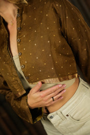 Bohemian Sustainable Fashion - Cropped Jacket 'Yugen' | L-XL - Uma Nomad