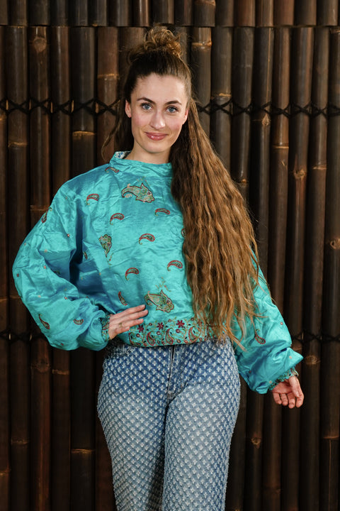 Bohemian Sustainable Fashion - Reversible jumper 'Fargin' (with light paint stains) - Uma Nomad
