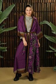Bohemian Sustainable Fashion - Kimono-inspired Jacket Dress 'Ukiyo' with hood - Uma Nomad