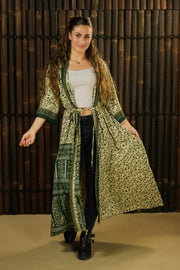 Bohemian Sustainable Fashion - Kimono-inspired Jacket Dress 'Ukiyo' with hood - Uma Nomad