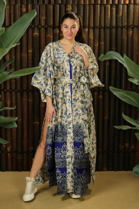 Bohemian Sustainable Fashion - Kimono-inspired Jacket and Dress 'Ruhe' - Uma Nomad