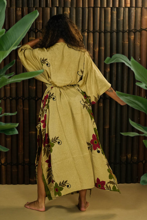 Bohemian Sustainable Fashion - Kimono Jacket and Dress 'Ruhe' - with imperfection - Uma Nomad