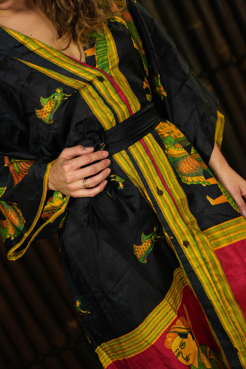 Kimono-inspirierte Jacke und Kleid 'Ruhe'