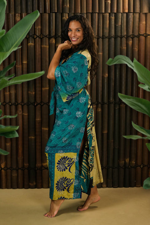 Bohemian Sustainable Fashion - Kimono-inspired Jacket and Dress 'Ruhe' - Uma Nomad