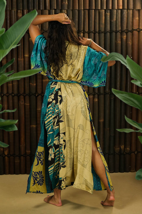 Bohemian Sustainable Fashion - Kimono-inspired Jacket and Dress 'Ruhe' - Uma Nomad