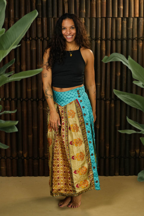 Bohemian Sustainable Fashion - Skirt 'Pagala' • L-XL • With lining - Uma Nomad