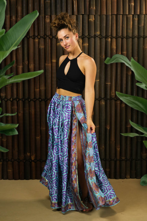 Bohemian Sustainable Fashion - Skirt 'Taonga' | Double Slit | XXS - M - Uma Nomad
