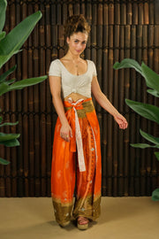 Bohemian Sustainable Fashion - Reversible Wrap Trousers 'Kaizen' Long - Uma Nomad