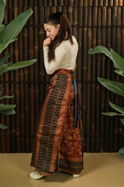 Bohemian Sustainable Fashion - Reversible Wrap Trousers 'Kaizen' • Long - Uma Nomad