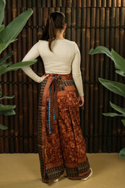 Bohemian Sustainable Fashion - Reversible Wrap Trousers 'Kaizen' • Long - Uma Nomad