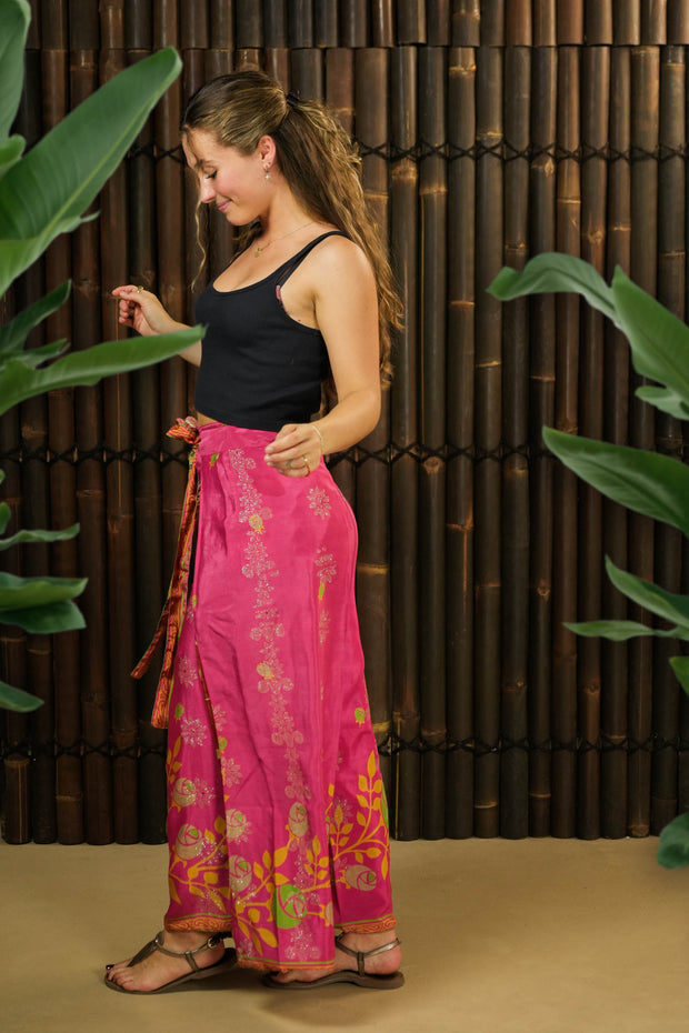 Bohemian Sustainable Fashion - Reversible Wrap Trousers 'Kaizen' Short - with imperfections - Uma Nomad