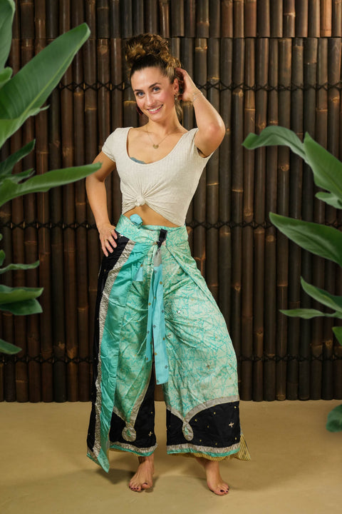 Bohemian Sustainable Fashion - Reversible Wrap Trousers 'Kaizen' • Short - Uma Nomad