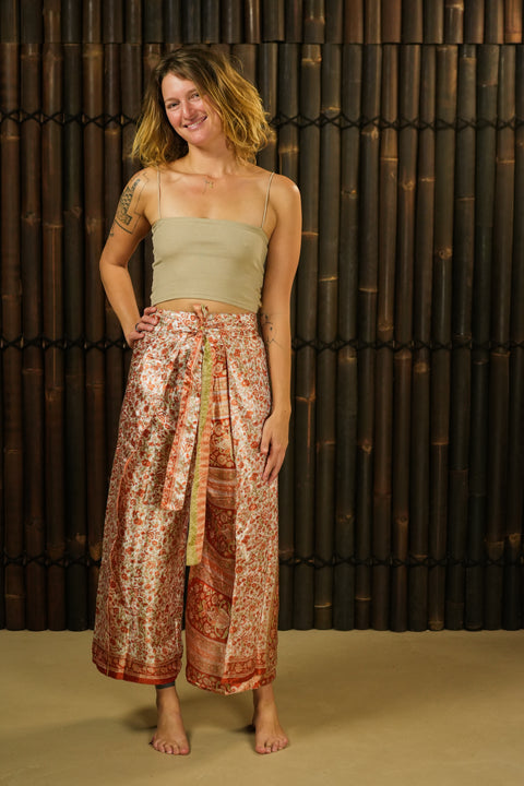 Bohemian Sustainable Fashion - Reversible Wrap Trousers 'Kaizen' Short - Uma Nomad