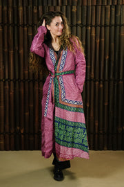 Bohemian Sustainable Fashion - Long Reversible Jacket ‘Isa’ • XXS-M • Recycled Cotton Lining - Uma Nomad