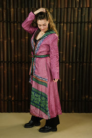 Bohemian Sustainable Fashion - Long Reversible Jacket ‘Isa’ • XXS-M • Recycled Cotton Lining - Uma Nomad