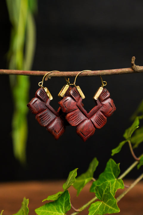 Bohemian Sustainable Fashion - Wooden Earrings 'Osisi' - Uma Nomad