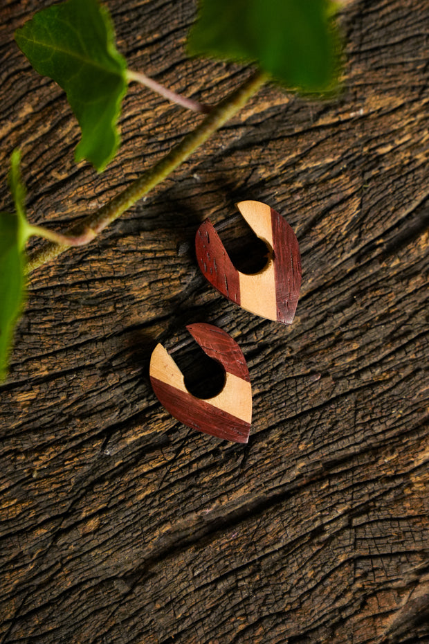 Bohemian Sustainable Fashion - Wooden Earrings 'ụzọ' - Uma Nomad