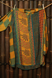Bohemian Sustainable Fashion - Men's Shirt 'Kurta' with Sleeves - Large - Uma Nomad