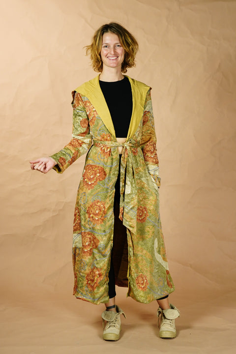 Bohemian Sustainable Fashion - Reversible Jacket ‘Isa’ • XS/S • long - Uma Nomad