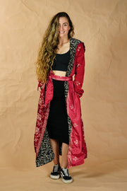 Bohemian Sustainable Fashion - Reversible Jacket ‘Isa’ • XS-S • long • cotton lining - Uma Nomad