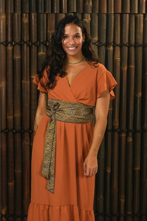 Dress with obi belt deals